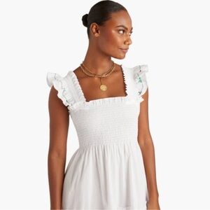 HILL HOUSE Ellie Nap Dress XS White Embroidered NEW